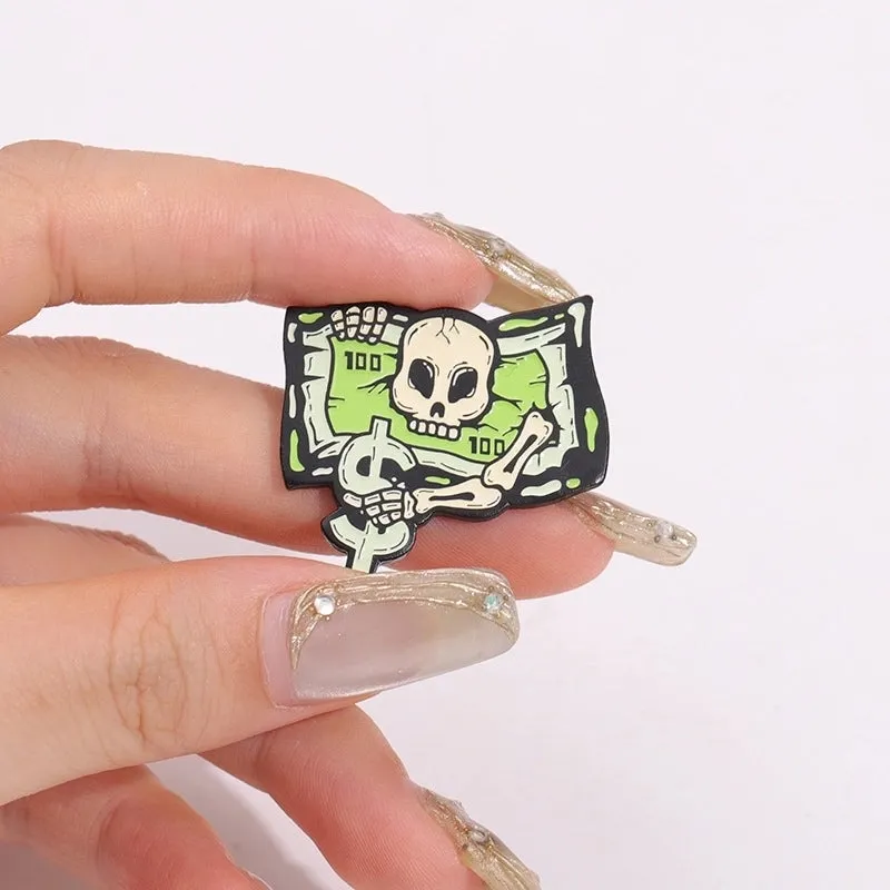 Simple Style Classic Style Pin Skull Alloy Plating Unisex Brooches