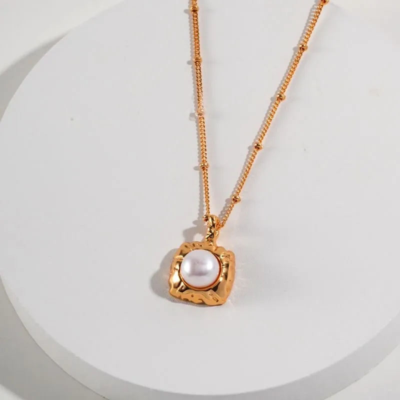 Single Pearl Gold Necklace 18k Gold Vermeil