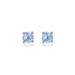 SKY BLUE TOPAZ ROUND CUT STUDS