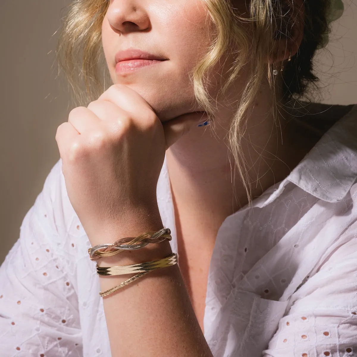 Solid Gold Bold Mesh Bracelet