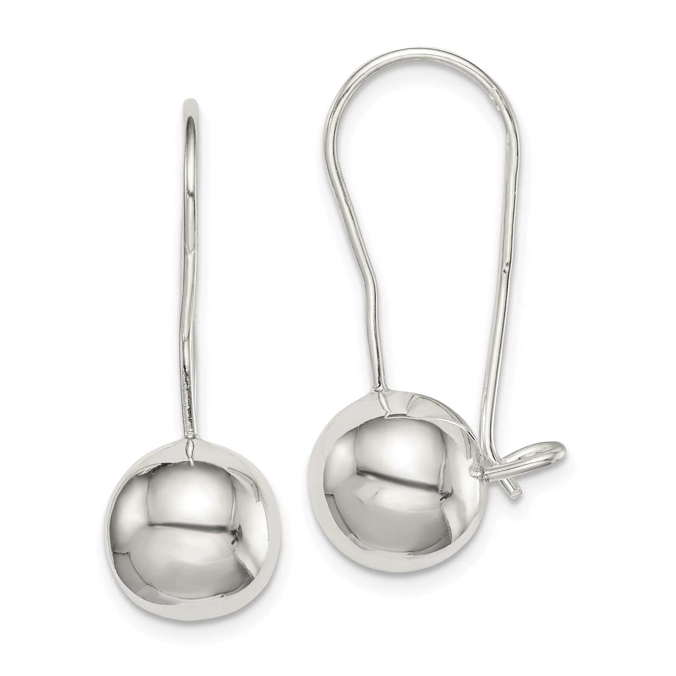 Sterling Silver 10MM Ball Hook Back Earrings