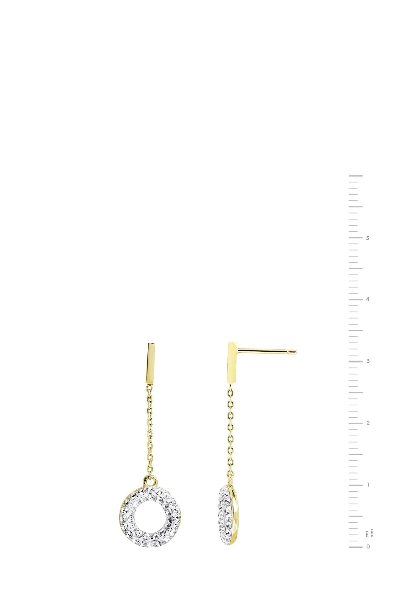 Sterling Silver Gold Plated Crystal Halo Drop Earrings