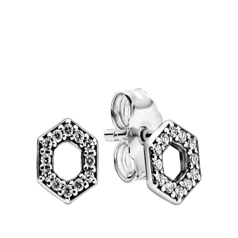 Sterling Silver Sparkling Stud Earrings