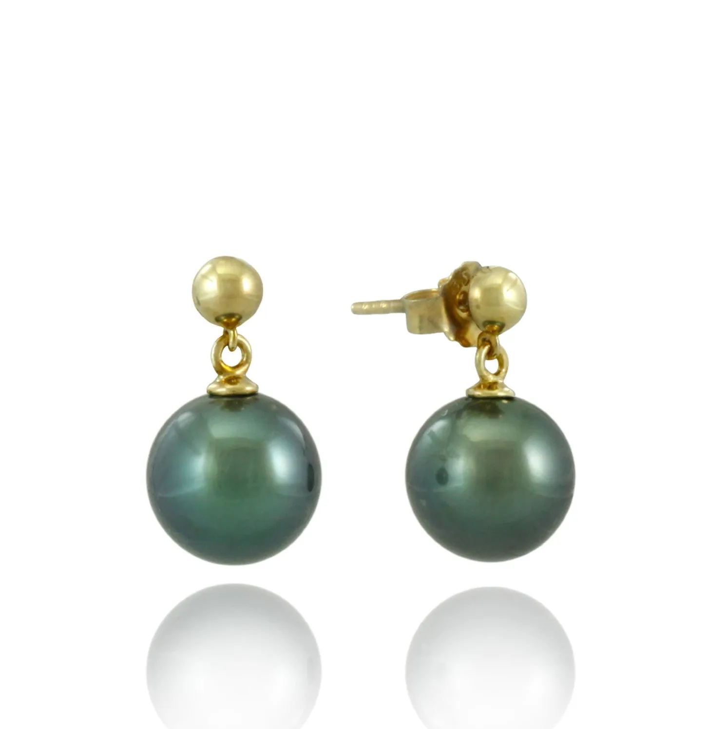 Tahitian pearl earrings in gold plated - Timeless Elegance - EAGPPE00009