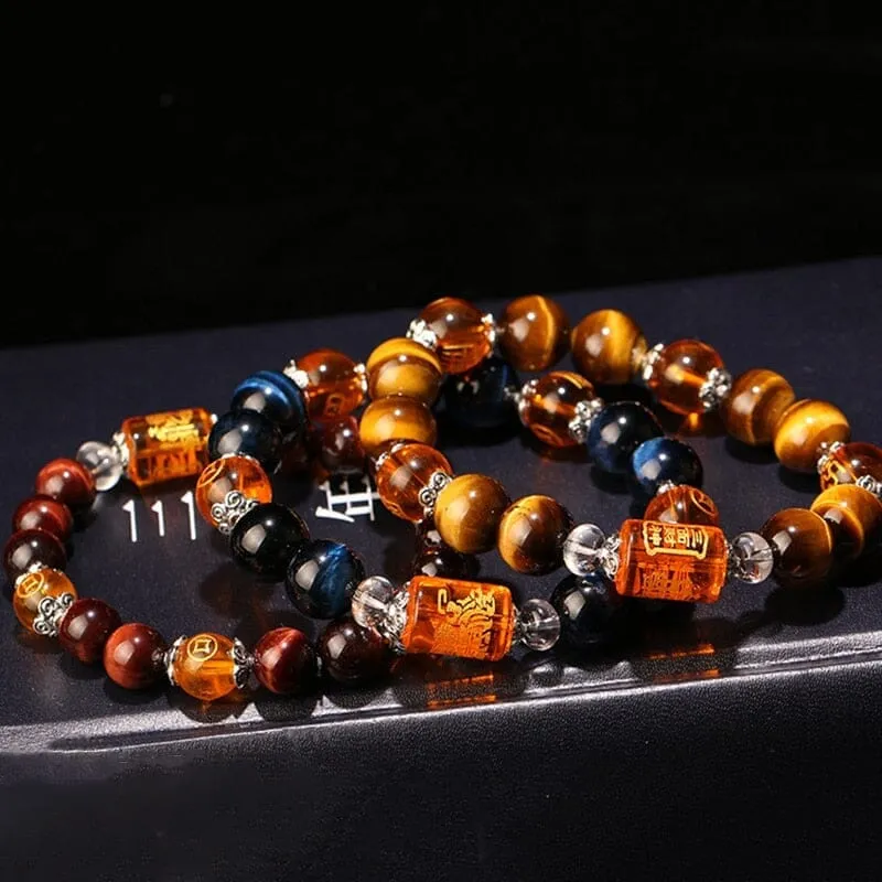 The God of wealth Tiger Eye Stone Beads Bracelet