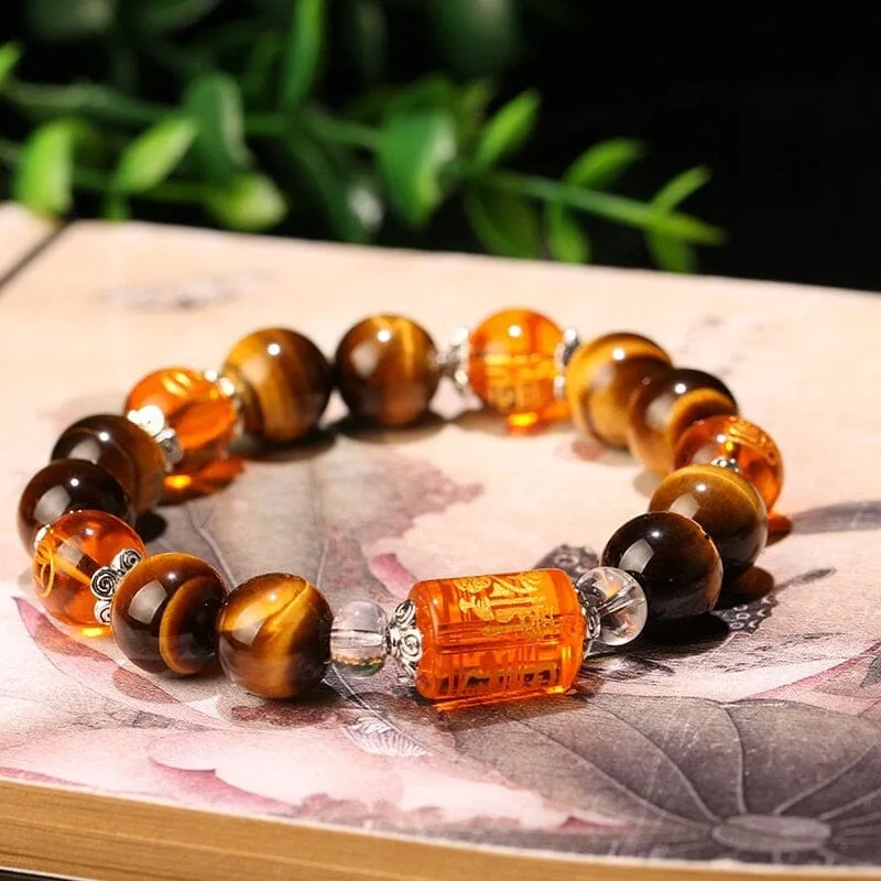 The God of wealth Tiger Eye Stone Beads Bracelet