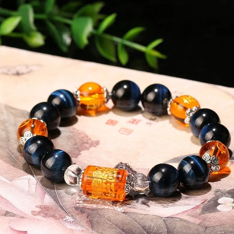 The God of wealth Tiger Eye Stone Beads Bracelet