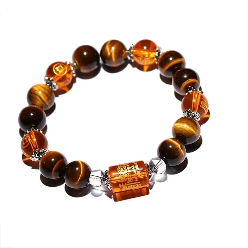 The God of wealth Tiger Eye Stone Beads Bracelet