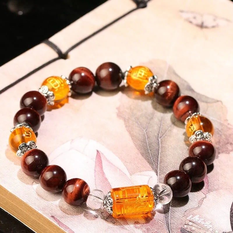 The God of wealth Tiger Eye Stone Beads Bracelet