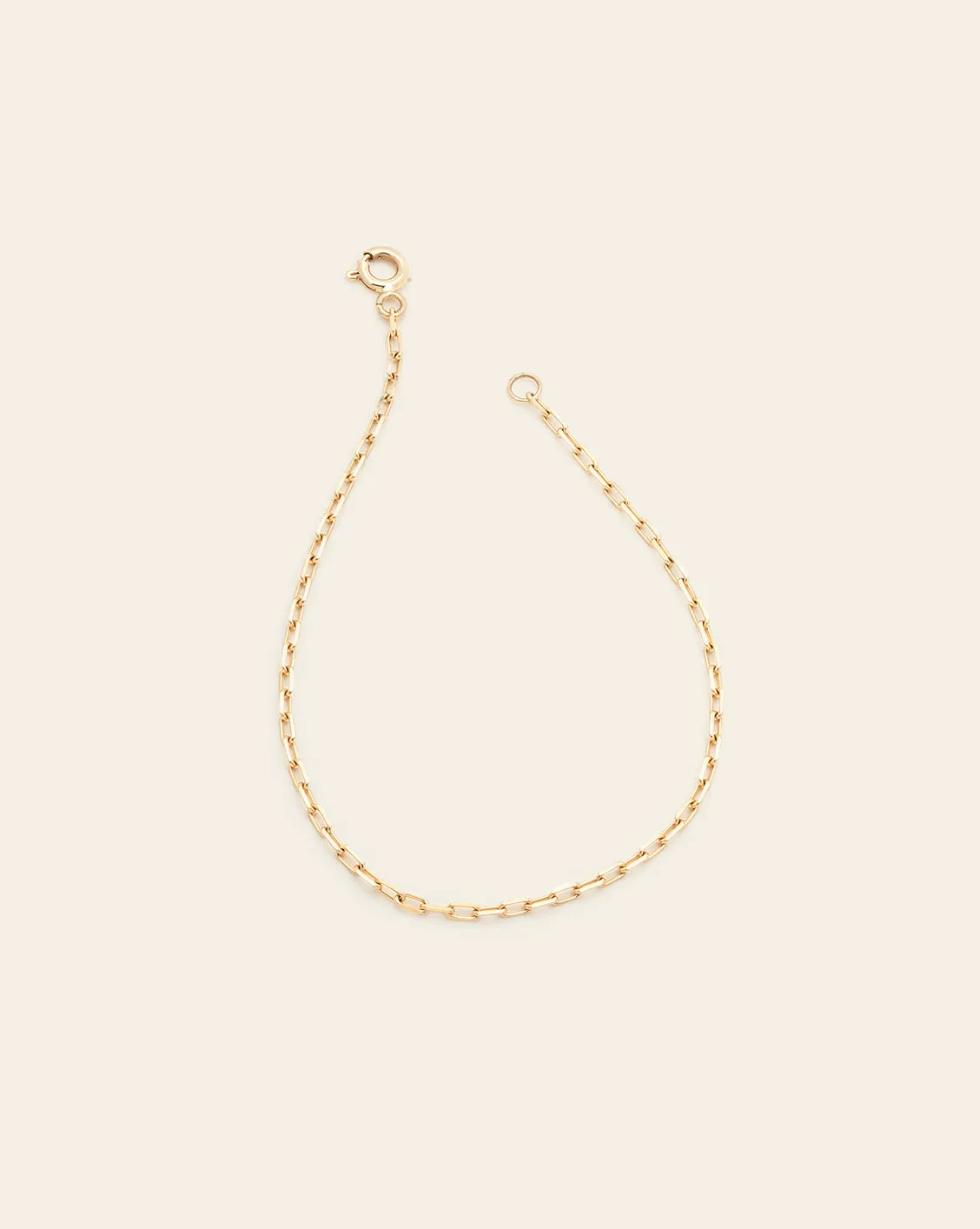 Thin Staple Chain Bracelet - 10k Solid Gold