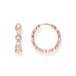 Thomas Sabo Sterling Silver Rose Gold Plated Sparkling Circles CZ Circle Earrings