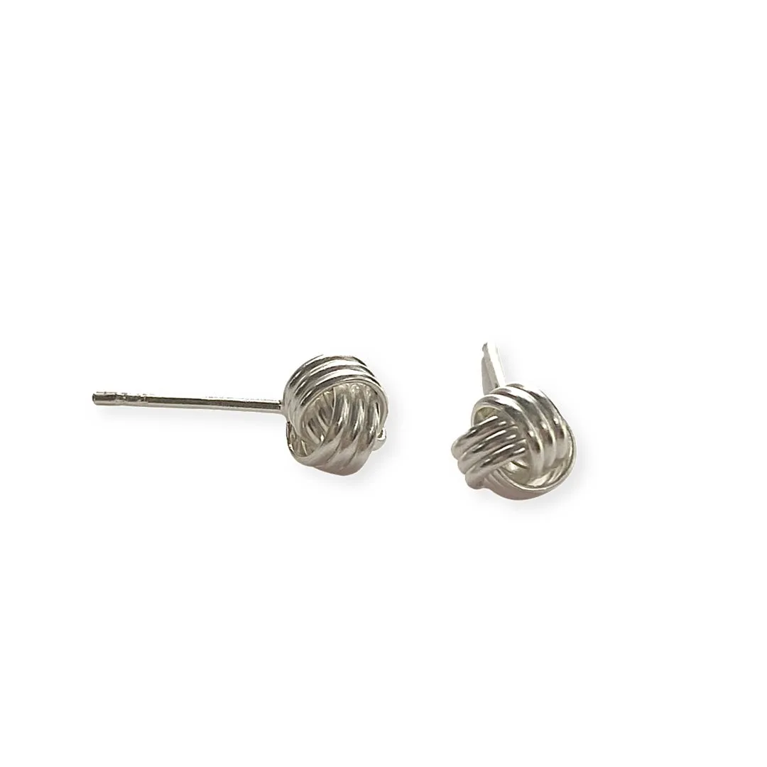 Tiesha Silver Knot Studs