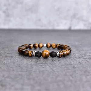 Tiger Being - Tiger Eye and Lava Beads Bracelet