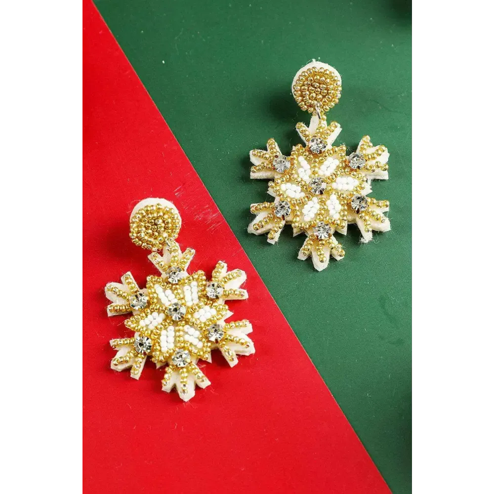 Timeless Gold Snowflake Rhinestone Earrings for Luxury Fashion