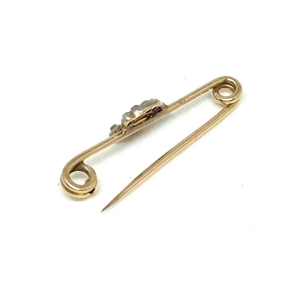 Victorian Antique Diamond 'C' Yellow Gold Brooch