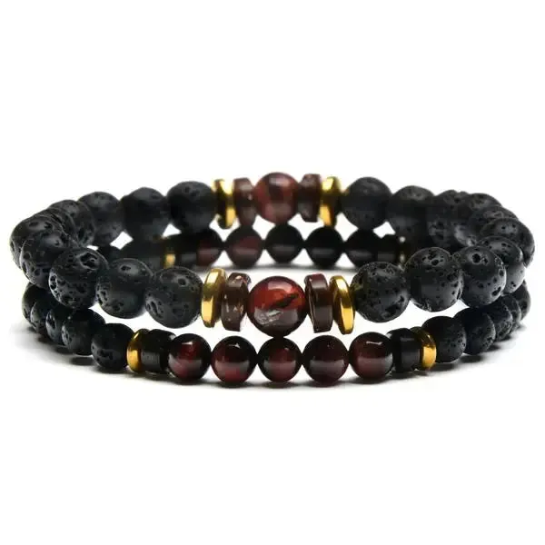 WCJ | Natural Stone with Hematite and Lava Bracelet