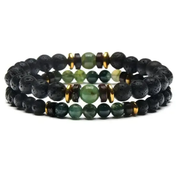 WCJ | Natural Stone with Hematite and Lava Bracelet