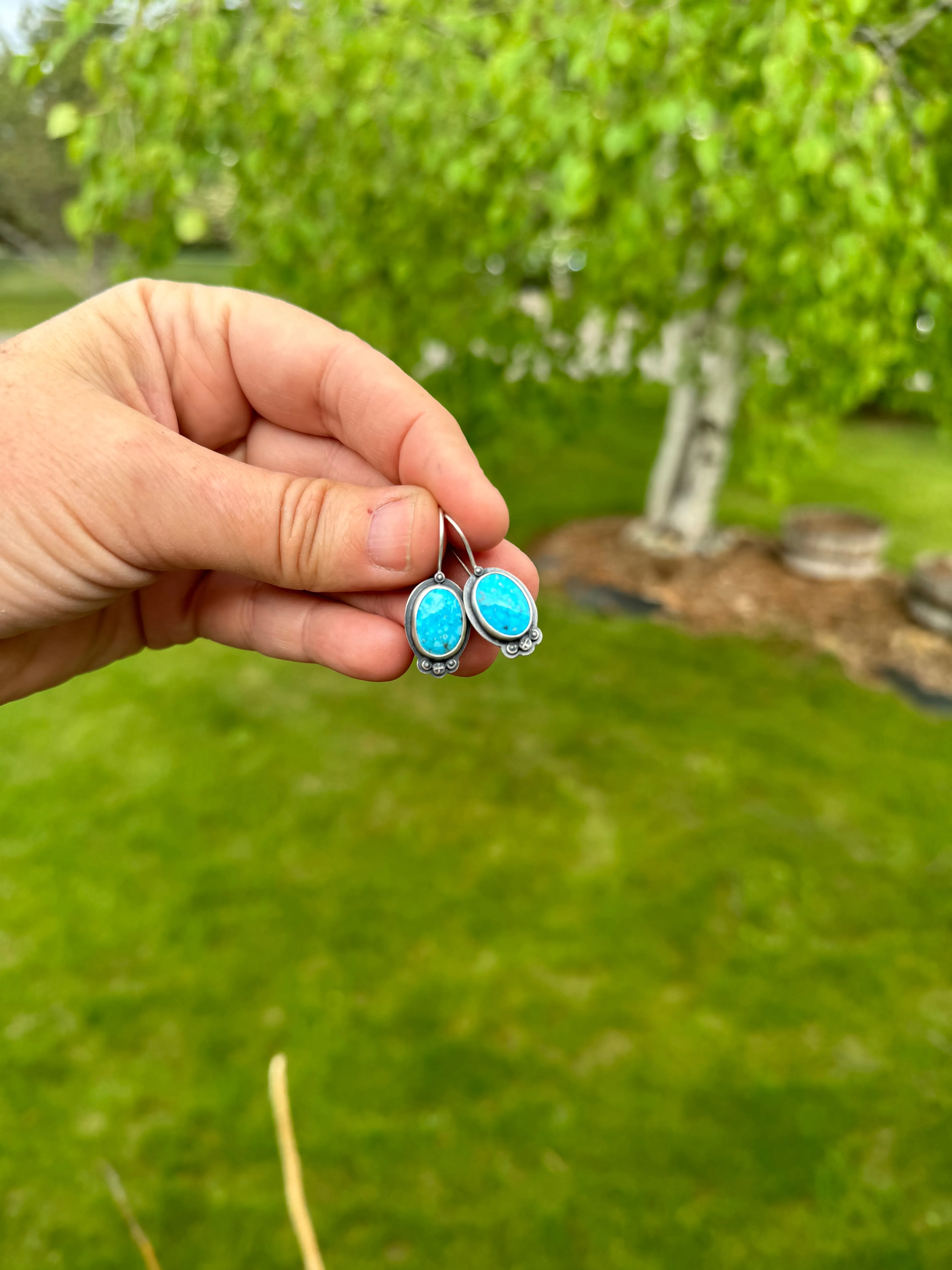 White Water Turquoise Earrings