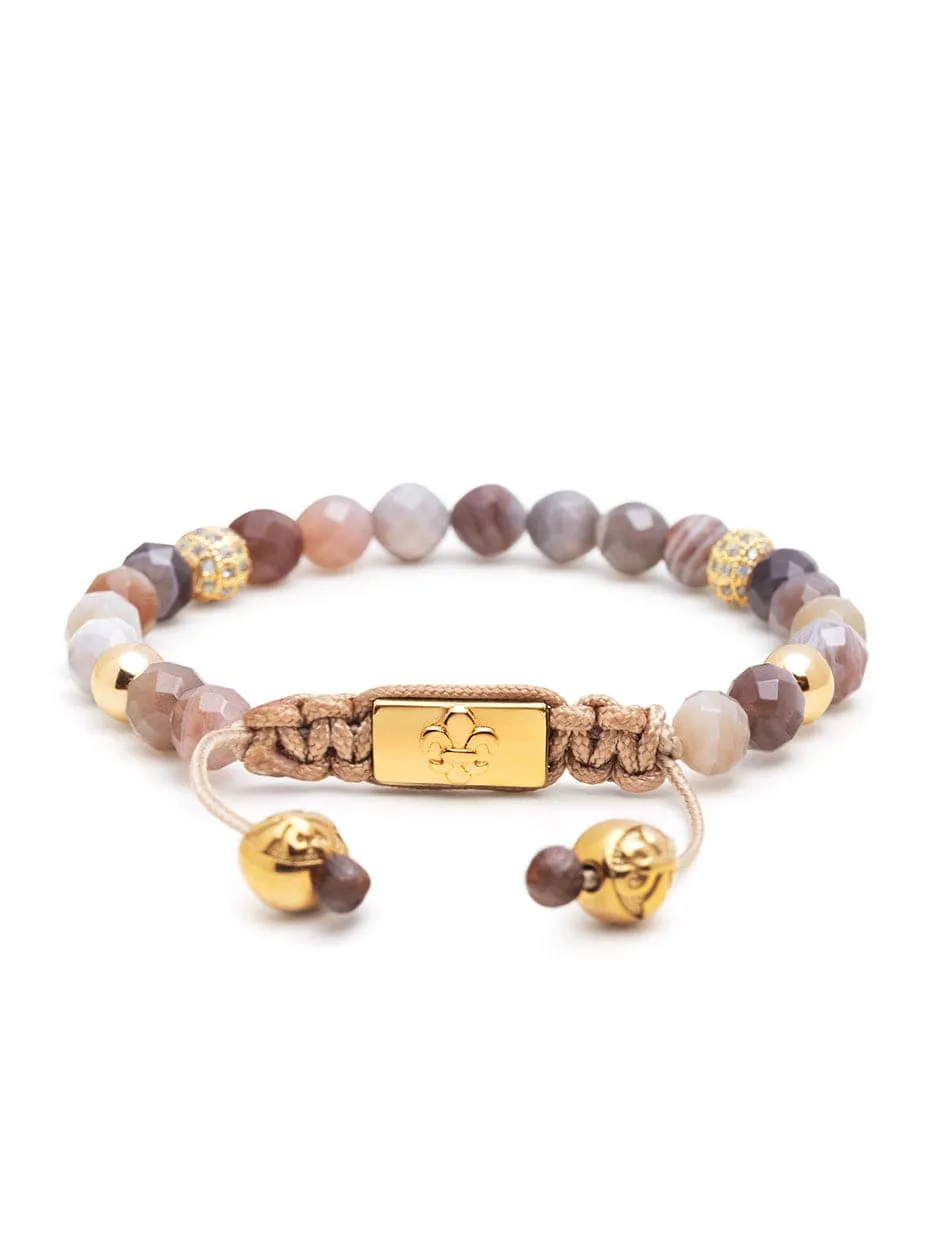 Women's Beaded Bracelet with Botswana Agate