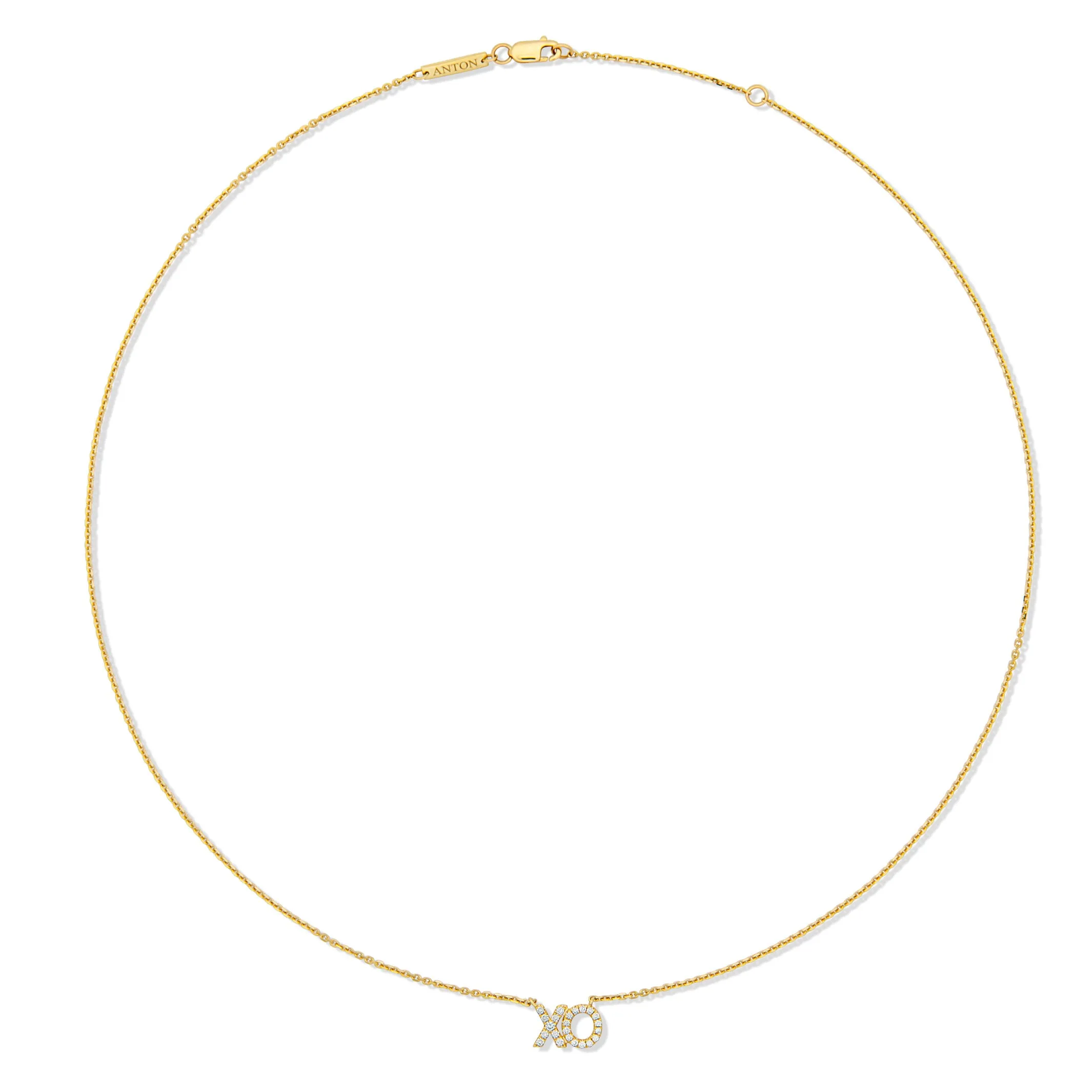 XO Diamond Pendant Necklace | Yellow Gold